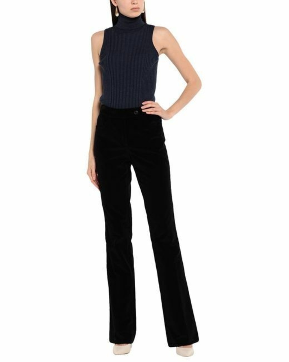 Prada Women's Black Velvet Trousers Size 40 / 8 NWOT